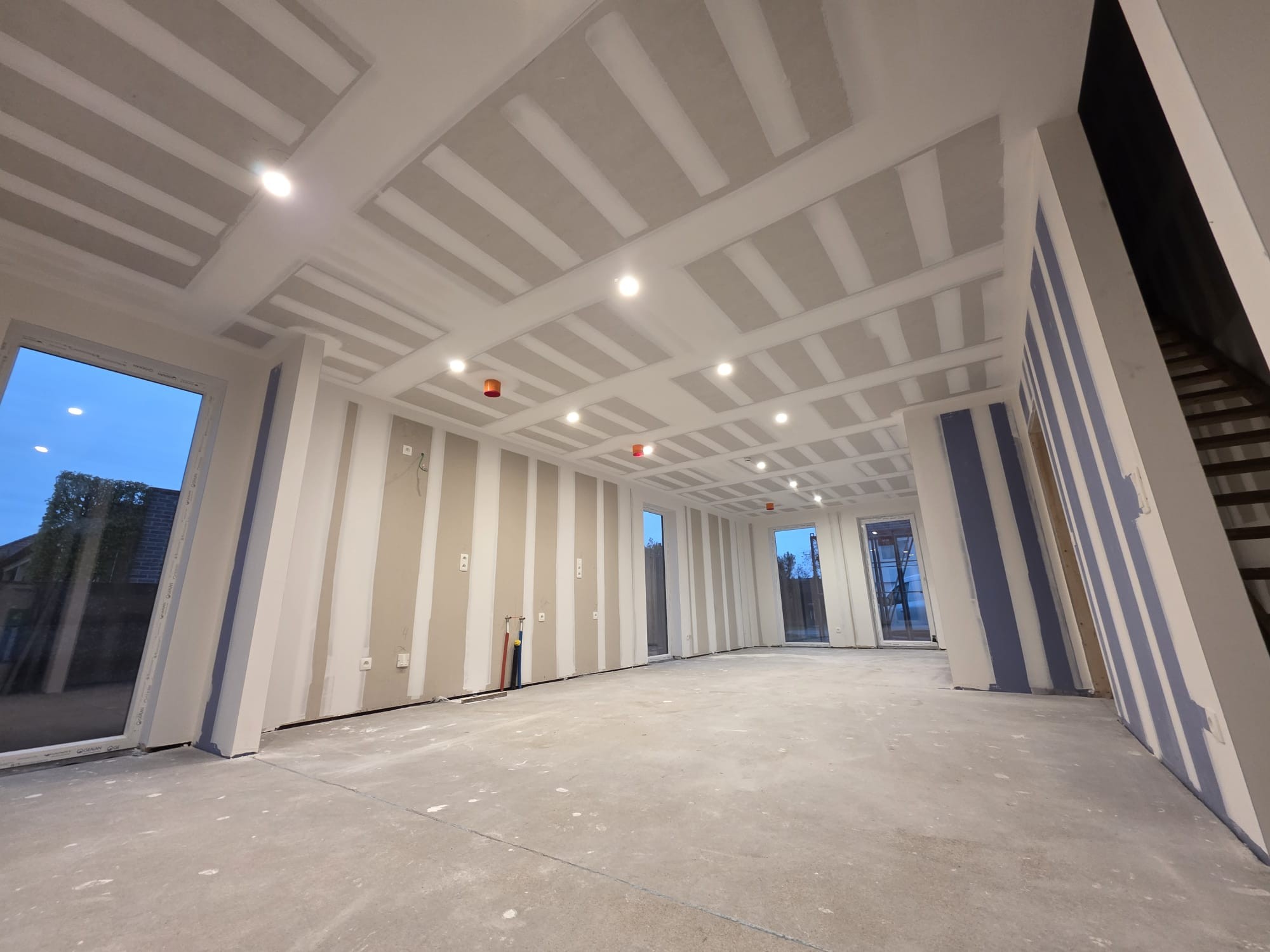 Gyproc plafond in uitvoering